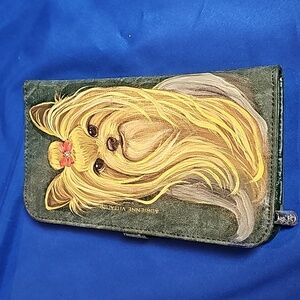 Hand-painted Yorkie  Organizer/Wallet/Cl!utch